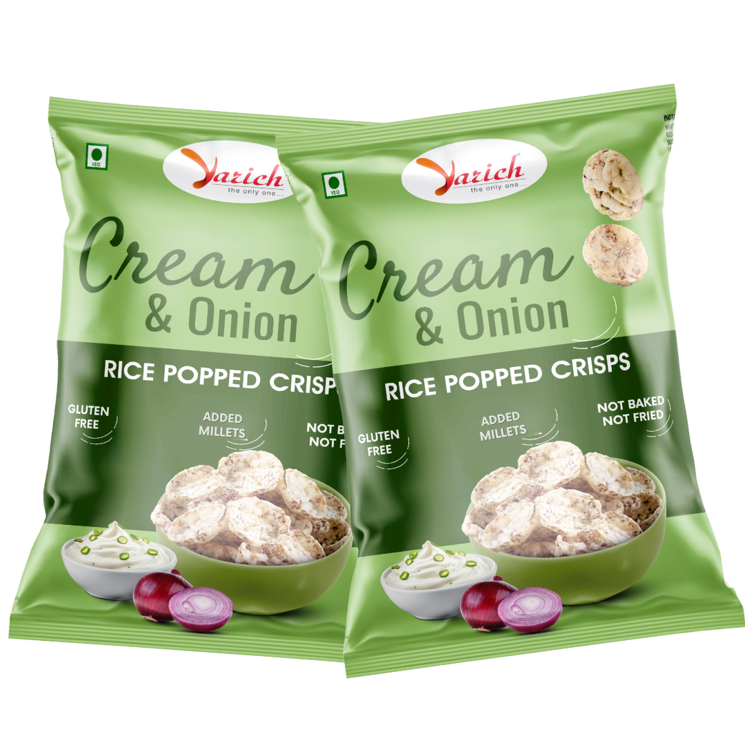 Cream & Onion Rice Popped Chips - Pack of 2